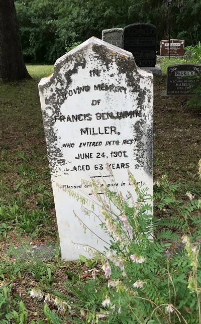 Francis Benjamin Miller gravestone, Solsgirth, Manitoba, Canada
