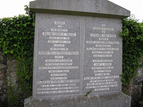 Gravestone of William Gordon and other family members, Kelton Old Churchyard, Scotland.