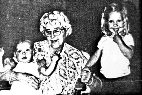 Helen Miller, 1885-1983, daughter of Francis Benjamin Miller, with two of her nieces