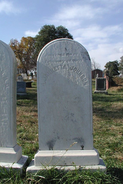 Tombstone for Ann Jannetta Johnson, daughter of Dr. Richmond Johnson, Washington D.C.