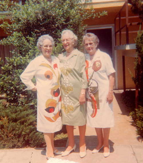 Ethel Miller Boyd, left, Lucy Miller Healy, and Esther Miller Breisch, undated.