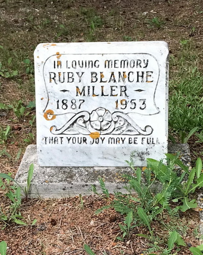 Ruby Blanche Miller gravestone, Solsgirth, Manitoba, Canada
